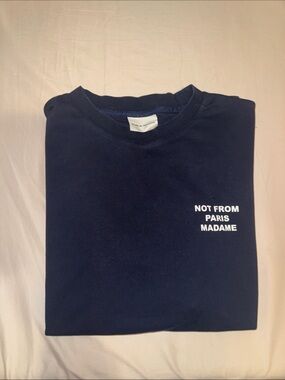 Drôle de Monsieur Not From Paris Madame Navy Graphic Crewneck